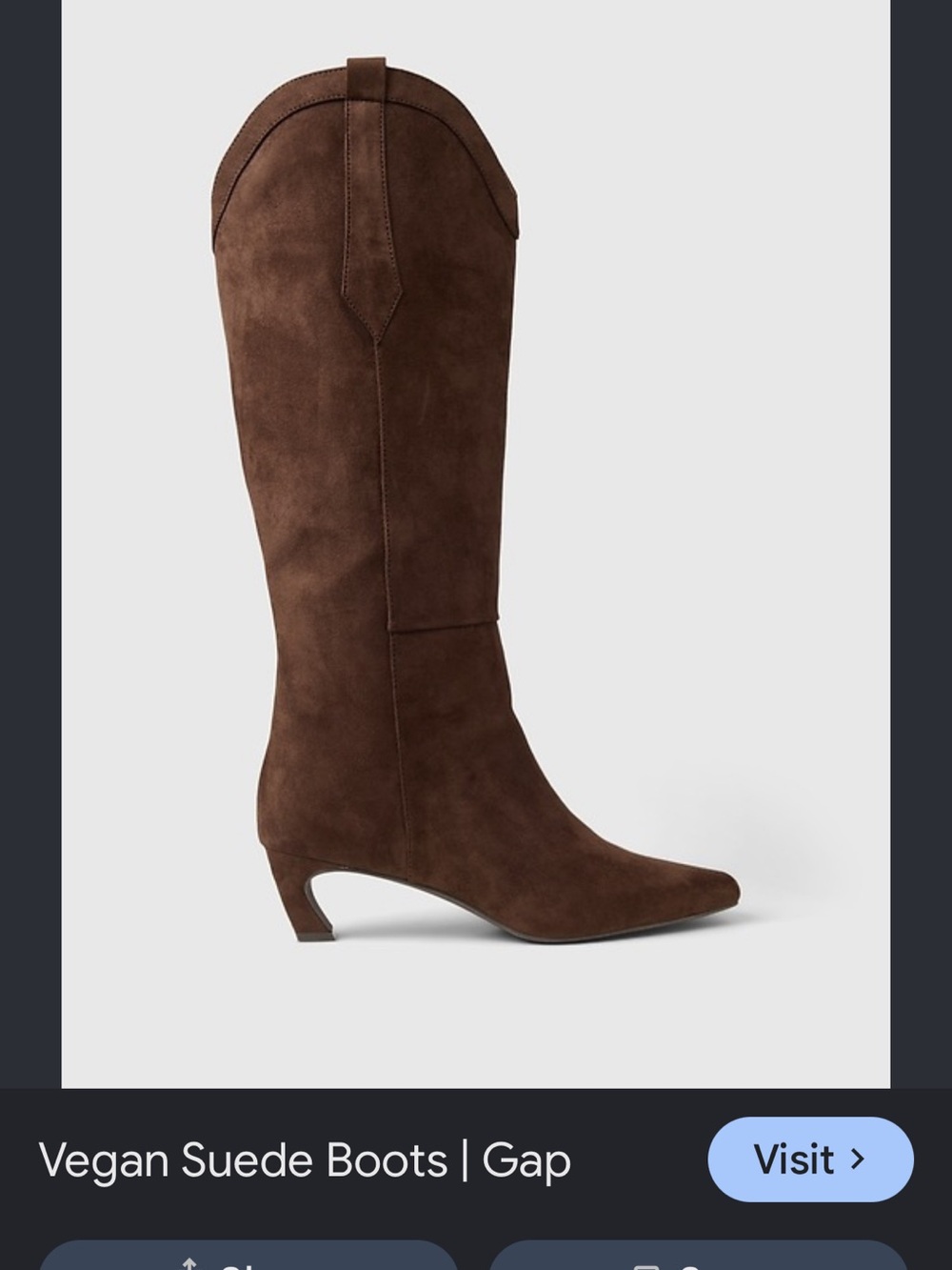 Viral sold out  GAP Brown Vegan Suede Mid-Calf Heeled Boots never worn